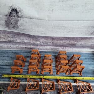 H.o scale maybe O bridge trusses 40 plus pcs incline and decline lt brown
